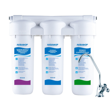 Фильтр 3-ступенчатой очистки Аквафор Трио Fe, обезжелезивание - КонтурТерм