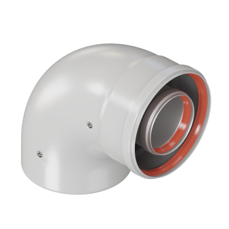 Колено дымоходное коаксиальное KRATS 90° д.60/100 мм - КонтурТерм