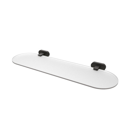 Полка стеклянная Creavit PLANET 50 см, настенная, цвет черный - КонтурТерм