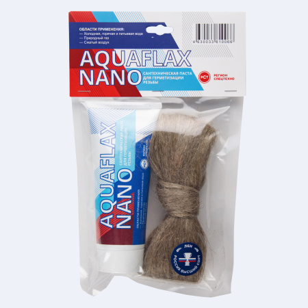 Комплект монтажный Aquaflax nano (паста 30 г + лён сантехнический 15 г) - КонтурТерм