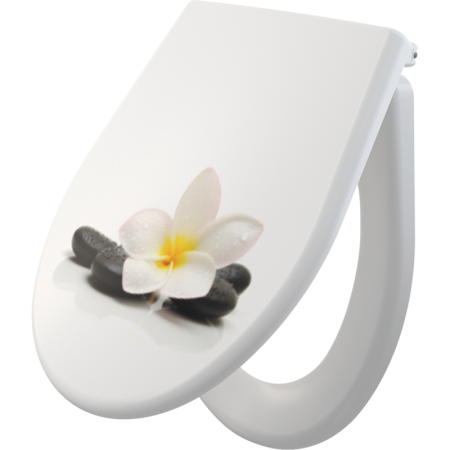 Сиденье для унитаза ALCA PLAST FLOWER Soft close, универсальное, дюропласт - КонтурТерм