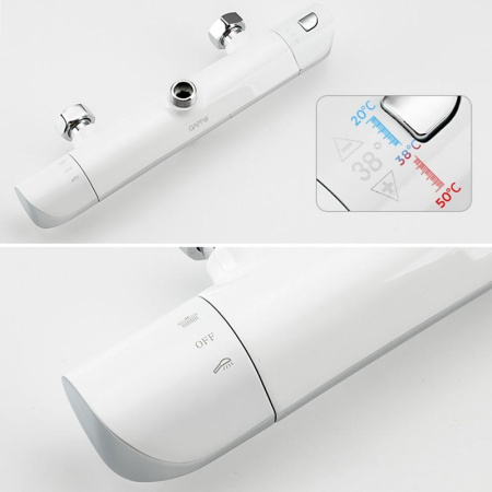 Система душевая с термостатическим смесителем Gappo G03-8, хром/белый - КонтурТерм