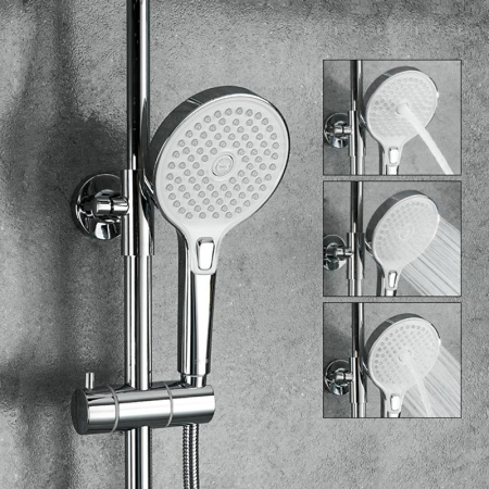 Система душевая с термостатическим смесителем Gappo G03-8, хром/белый - КонтурТерм