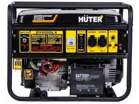 Генератор бензиновый 5,5 кВт, электростартер, DY6500LX, HUTER - КонтурТерм