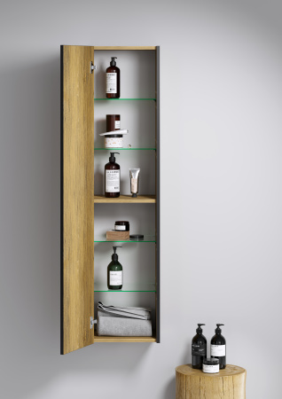 Пенал подвесной 35х140 см Аквелла Фарго, цвет дуб балтийский  - КонтурТерм