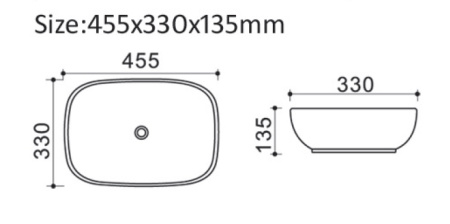 Раковина накладная 46х33х14 см Trend TR41287 белый - КонтурТерм