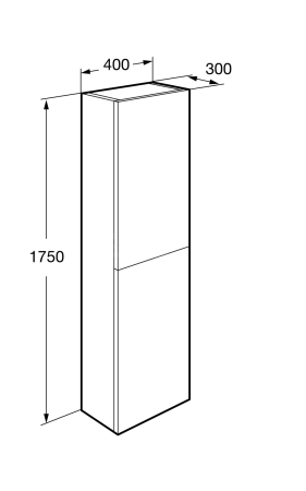 Пенал подвесной 40х175 см Roca Ona бежево-серый матовый, левый/правый - КонтурТерм