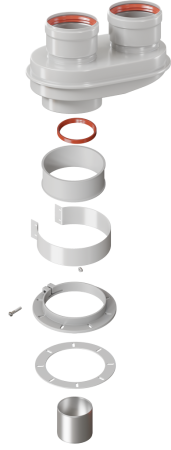 Адаптер дымоходный моноблочный универсальный KRATS д.60/100-80/80 мм - КонтурТерм