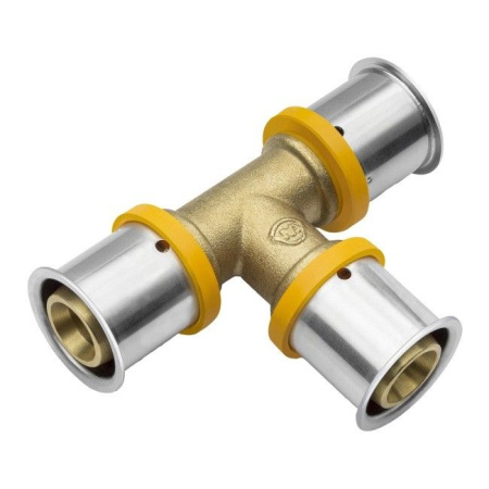 Тройник-пресс  KAN Press 25 латунь - КонтурТерм