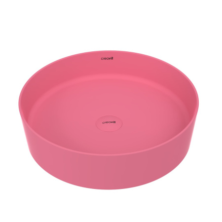 Раковина накладная Ø45 CREAVIT Loop Sakura, цвет розовый, 45х45х11 см - КонтурТерм