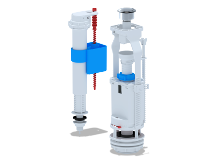 Комплект арматуры для бачка АниПласт, нижний подвод 3/8", кнопка хром - КонтурТерм