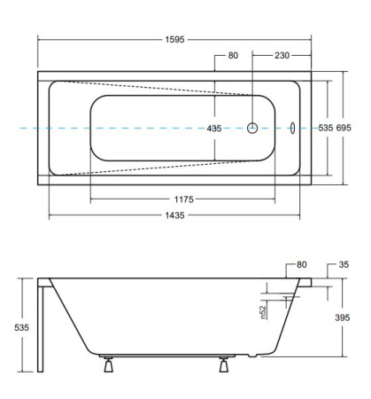 Ванна акриловая 160х70 см BESCO Modern, с ногами - КонтурТерм