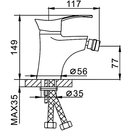 Смеситель для биде FRAP H01 F5001, хром - КонтурТерм