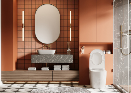 Унитаз приставной импульсный ABBER Bequem AC1115P, с сиденьем Soft Close - КонтурТерм