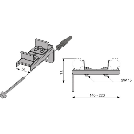 Крепление двойное для профиля инсталляции - КонтурТерм