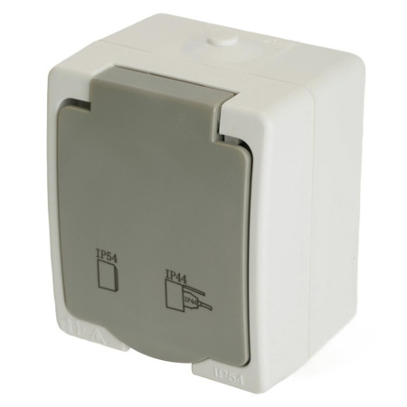 Розетка наруж. с з/к с крышкой IP54 16А STEKKER - КонтурТерм