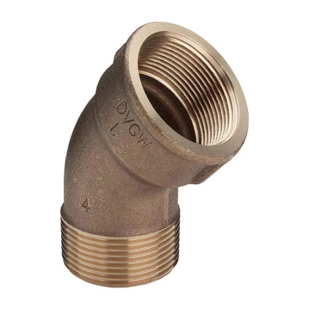 Колено бронзовое EFFEBI 1/2" 45 ° РВ х РН  - КонтурТерм