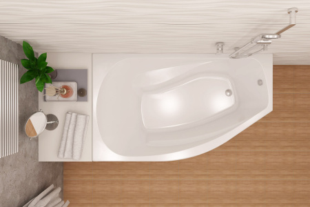 Ванна акриловая 150х90 см Venta, угловая, левая, без ног - КонтурТерм