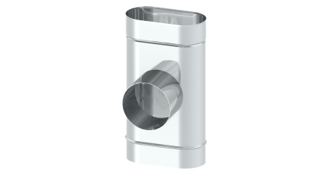 Тройник дымоходный Jeremias 87°. овал 100x180 мм (подключение 150 мм)  OVAL0615100180S150 - КонтурТерм