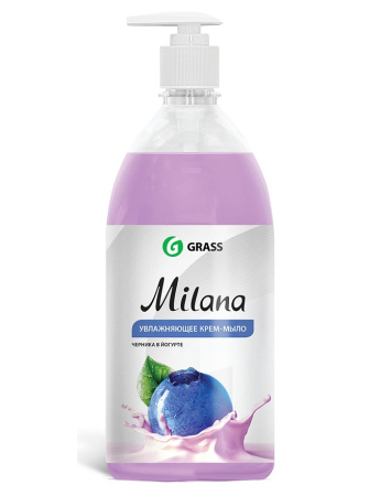 Жидкое крем-мыло "Milana" черника в йогурте, с дозатором, 1л - КонтурТерм