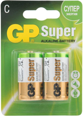 Элемент питания GP Super Alkaline, 14А, тип C (блистер - 2 шт.) - КонтурТерм
