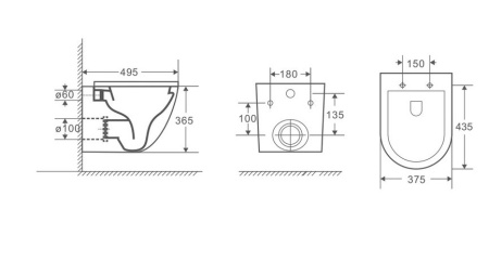 Унитаз подвесной Niagara Vista безободковый, с сиденьем Soft Close, белый - КонтурТерм