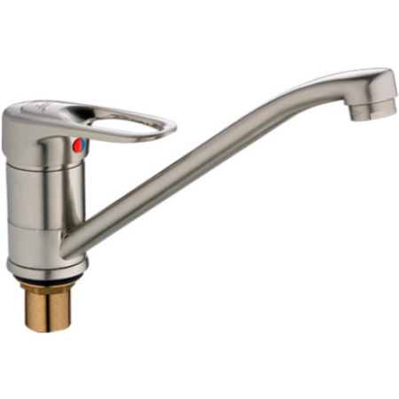 Смеситель для мойки Ledeme L4904A, сатин, однорычажный, излив 233 мм - КонтурТерм