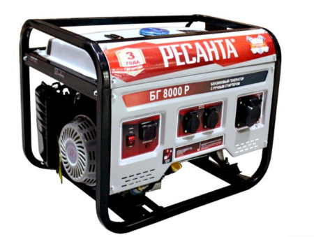 Генератор бензиновый 7 кВт, БГ 8000 Р, Ресанта - КонтурТерм
