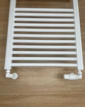 Кран осевой с термоголовкой Vivaldo 1/2'', комплект, цвет белый - КонтурТерм