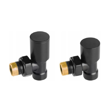 Кран угловой Vivaldo 1/2'', комплект 2 штуки, цвет черный - КонтурТерм