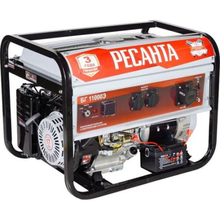 Генератор бензиновый 8,5 кВт, электростартер, БГ11000Э, Ресанта - КонтурТерм