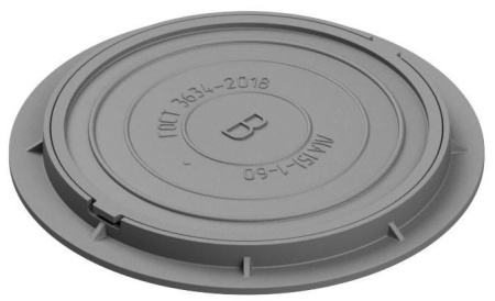 Люк канализационный чугунный тип Л (А15) 2-60 (нагрузка до 1,5т) з/у, откидная крышка ГОСТ 3634-99 - КонтурТерм