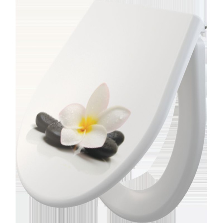 Сиденье для унитаза ALCA PLAST FLOWER Soft close, универсальное, дюропласт - КонтурТерм