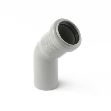 Колено внутренняя канализация Ø50 45° полипропилен  - КонтурТерм