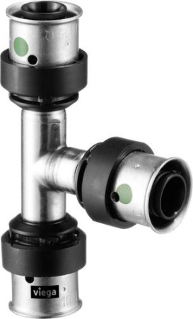 Тройник-пресс редукционный из нержавеющей стали Viega Smart-Press 25х25х16 - КонтурТерм