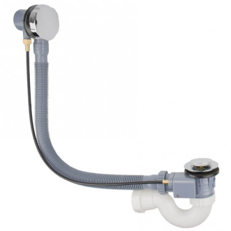 Сифон для ванны FRAP 1 1/2" 660 мм, хром, автомат - КонтурТерм