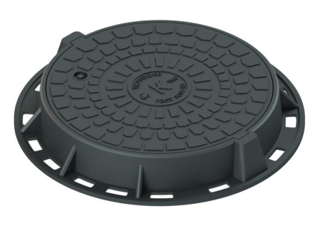 Люк канализационный чугунный тип Л (А15) 2-60 (нагрузка до 1,5т) з/у, откидная крышка ГОСТ 3634-99 - КонтурТерм