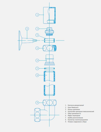 Комплект подключений для полотенцесушителя Маргроид, 2 штуки, верх/низ, цвет хром - КонтурТерм