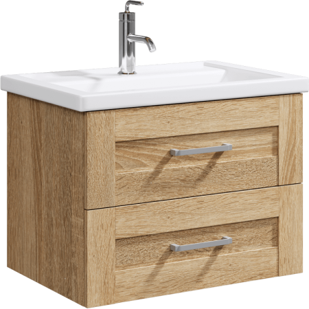 Тумба под раковину подвесная 70 см Аквелла Фостер, цвет дуб сонома - КонтурТерм