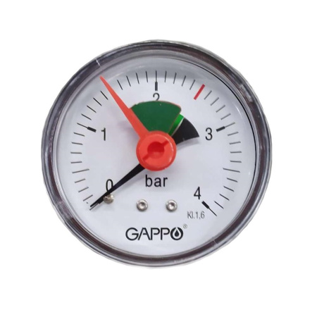 Манометр GAPPO 53 мм 0-4 бар 1/4" аксиальный - КонтурТерм