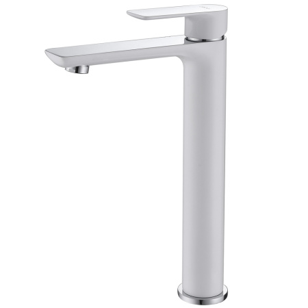 Смеситель для раковины ABBER Weiss Insel, высокий, хром/белый - КонтурТерм