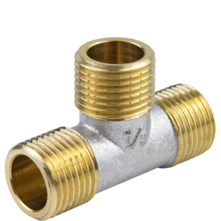 Тройник латунный никелированный Gappo 3/4" РН - КонтурТерм