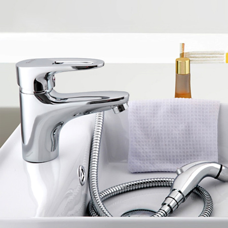 Смеситель для раковины FRAP H68 с гигиеническим душем, хром - КонтурТерм