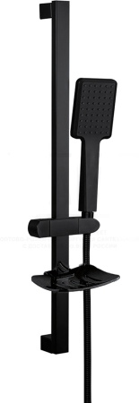 Гарнитур душевой Gappo с лейкой, штангой, шлангом, цвет черный - КонтурТерм