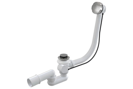 Сифон для ванны ALCA PLAST автомат, хром - КонтурТерм