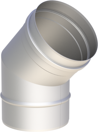 Колено дымоходное Jeremias 45˚ 130/0.6 TN0619130 - КонтурТерм
