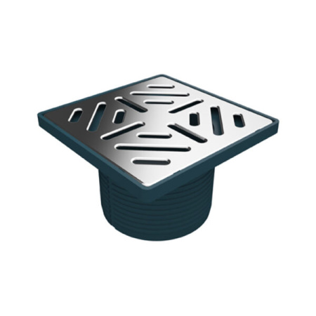 Горловина сливного трапа, регулируемая, решетка 150x150 мм нерж. сталь - КонтурТерм