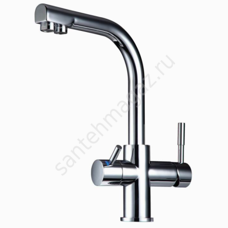 Смеситель с подключением к фильтру питьевой воды Atoll, керамический, белый - КонтурТерм