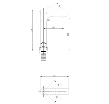 Смеситель для раковины ABBER Weiss Insel, высокий, хром/белый - КонтурТерм