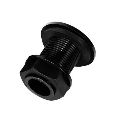 Переходник с контрагайкой 3/4" РН для емкости, пластиковый, черный, комплект - КонтурТерм